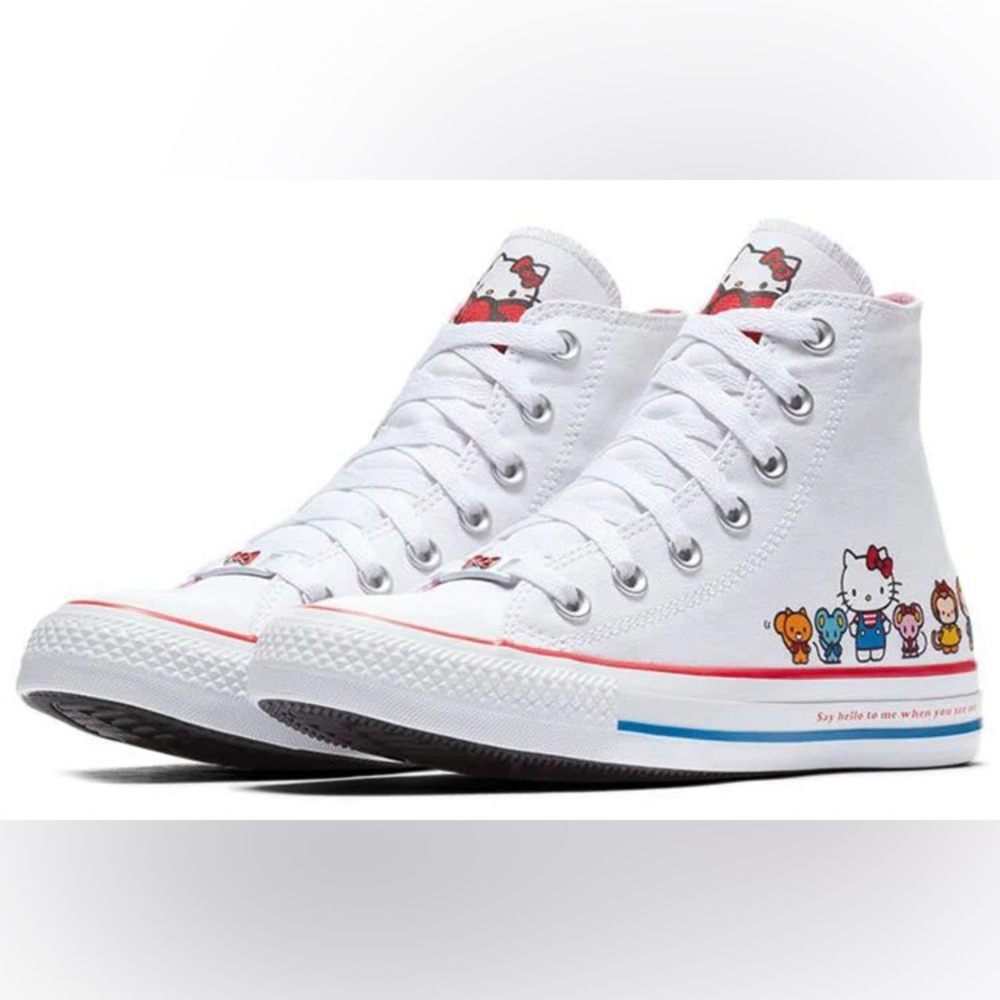 Converse Hello Kitty x Chuck Taylor All Star Canvas High Top Classic White - Picture 10 of 13